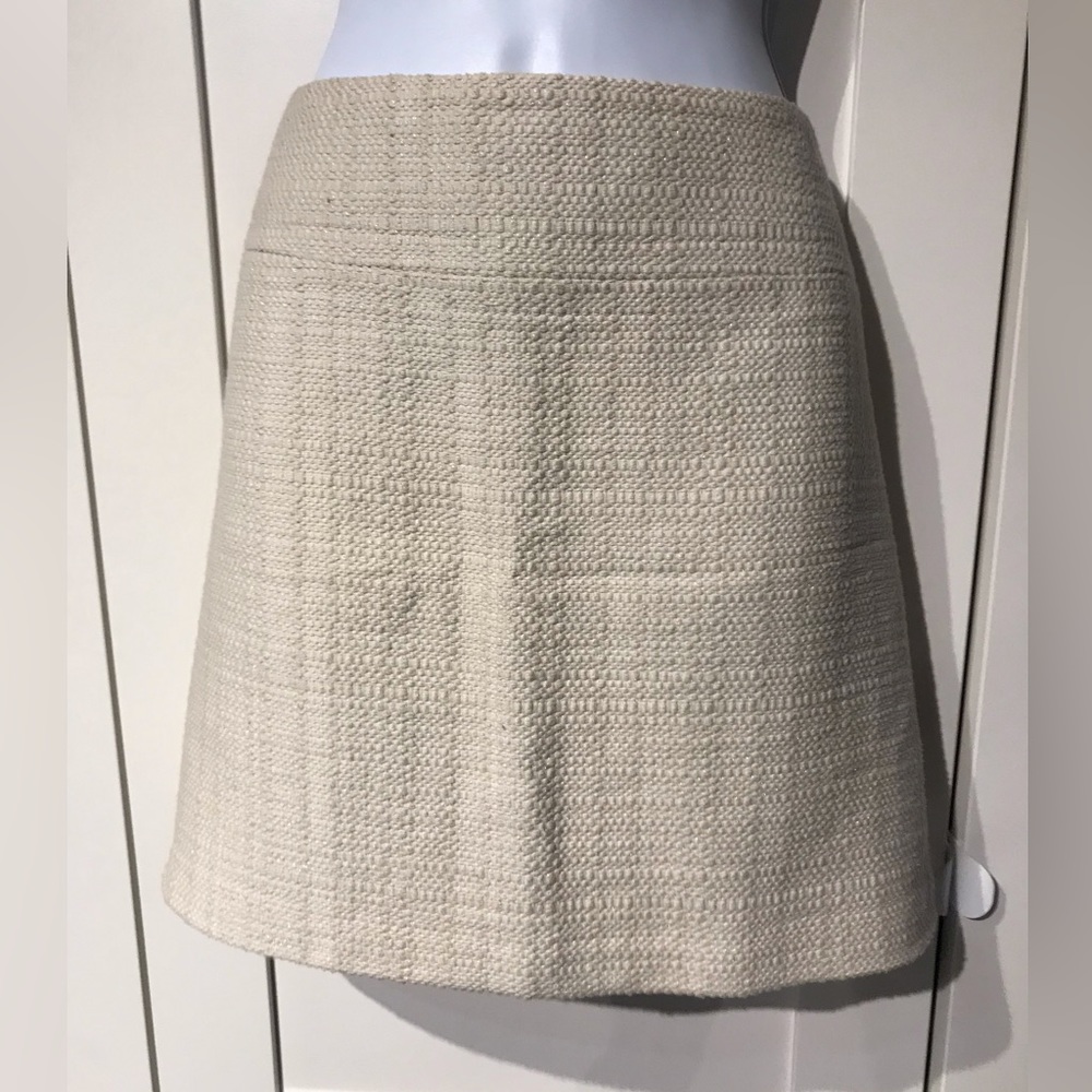 Theory womens tweed cream mini skirt size 10